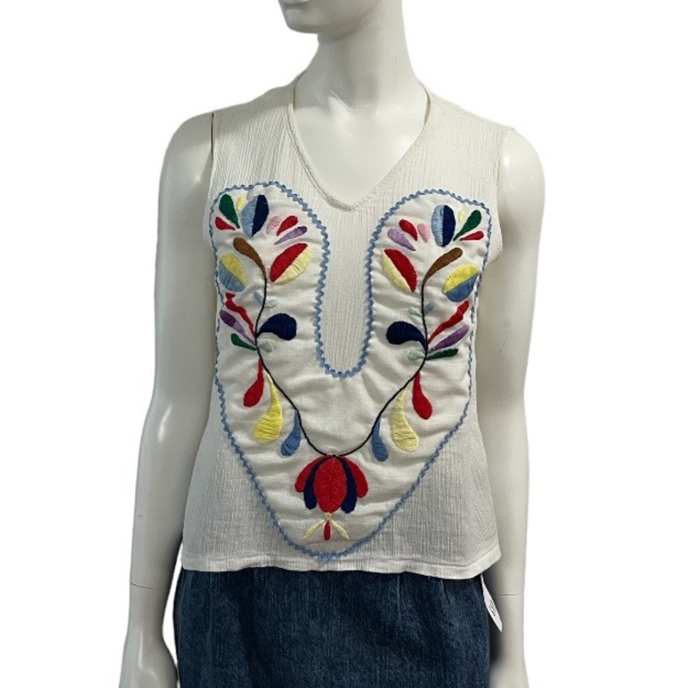 Vintage Boho Embroidered Cotton Top